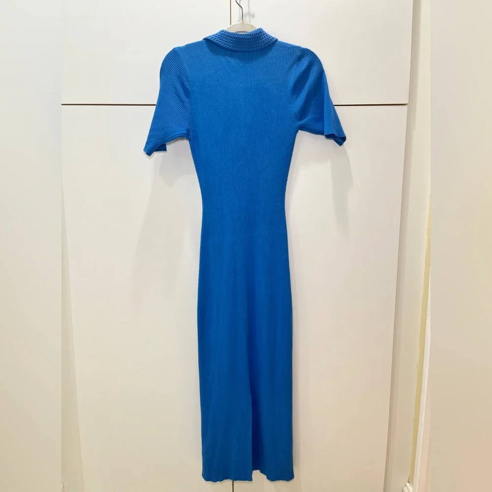 Caroline Constas Vibrant Blue Midi Dress - Picture 5 of 6